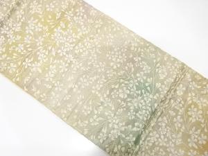 アンティーク　草花模様織り出し袋帯（材料）